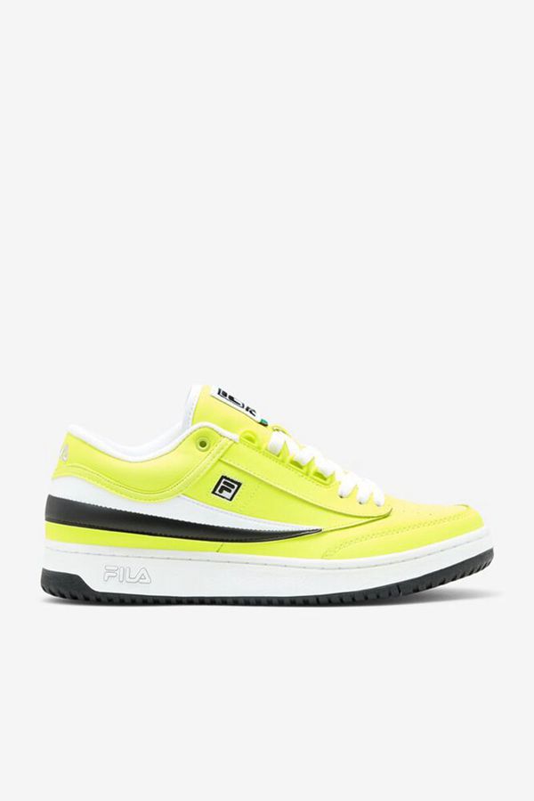 Fila T-1 Mid Men's Tennis Shoes - Yellow/Black/White,NZ 476-83495